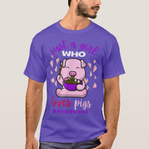 Nur ein Mädchen, das Liebe, schweine Niedliche Sch T-Shirt