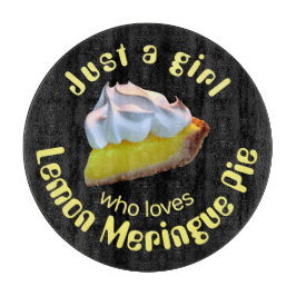 Nur ein Mädchen, das Liebe Zitrone Meringue-Pie Schneidebrett