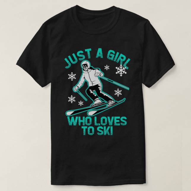 Nur ein Mädchen, das Liebe zum Schneeschuhlaufen h T-Shirt (Design vorne)