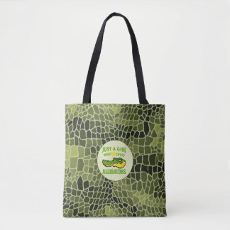 Nur ein Mädchen, das Lieben Alligator Print Tasche