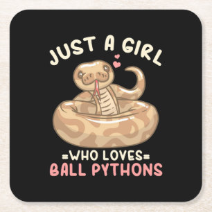 Nur ein Mädchen, das Lieben Ball Python Rechteckiger Pappuntersetzer