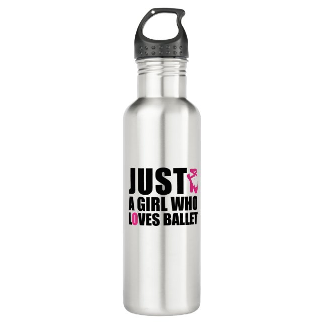 Nur ein Mädchen, das Lieben Ballet T - Shirt Kaffe Edelstahlflasche (Vorderseite)