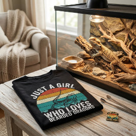 Nur ein Mädchen, das Lieben Bartete Drache Retro S T-Shirt