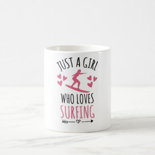 Nur ein Mädchen, das Lieben beim Surfen hat  Surf Kaffeetasse