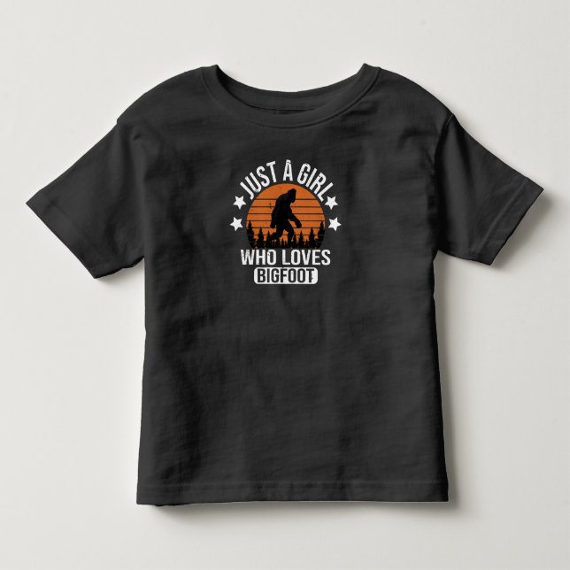 Nur ein Mädchen, das Lieben Bigfoot Funny Sasquatc Kleinkind T-shirt (Vorderseite)