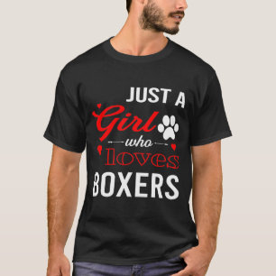 Nur ein Mädchen, das Lieben Boxers Women Dog T-Shirt