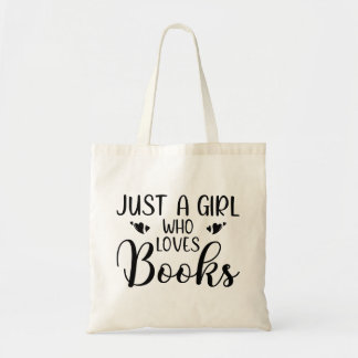 Nur ein Mädchen, das Lieben Bücher spielt, Tragetasche