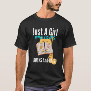 Nur ein Mädchen, das Lieben Bücher und Katzen Nied T-Shirt