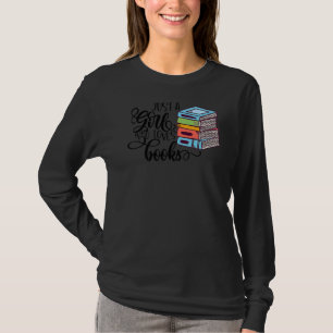 Nur ein Mädchen, das Lieben bucht Bibliothekselber T-Shirt