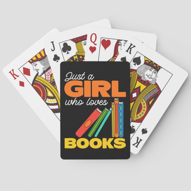 Nur ein Mädchen, das Lieben bucht Buchleser Spielkarten (Rückseite)