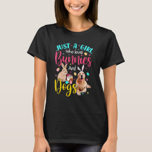 Nur ein Mädchen, das Lieben Bunnies und Hunde flor T-Shirt