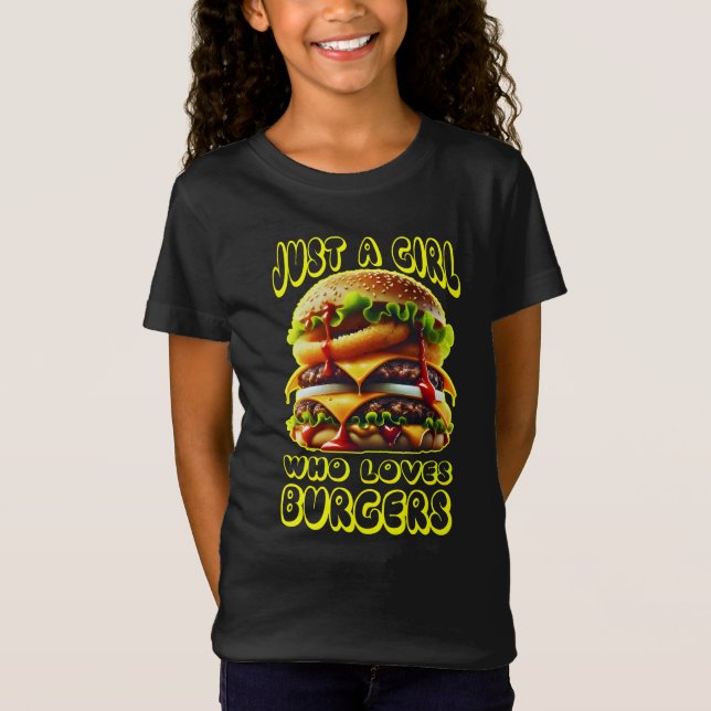 Nur ein Mädchen, das Lieben Burger T-Shirt (Vorderseite)