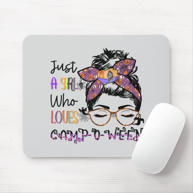Nur ein Mädchen, das Lieben Camp-o-ween | Hallowee Mousepad (Mit Mouse)