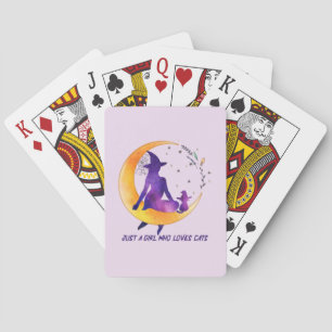 Nur ein Mädchen, das Lieben Cat Spielkarten