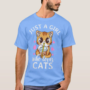 Nur ein Mädchen, das Lieben Cats Bubble Tee Tapioc