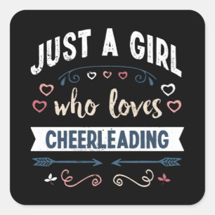 Nur ein Mädchen, das Lieben Cheerleader Funny Gift Quadratischer Aufkleber