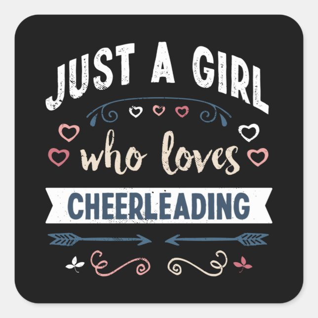 Nur ein Mädchen, das Lieben Cheerleader Funny Gift Quadratischer Aufkleber (Vorderseite)