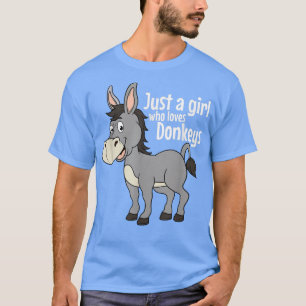 Nur ein Mädchen, das Lieben Donkeys Mule Zoo Tierf T-Shirt