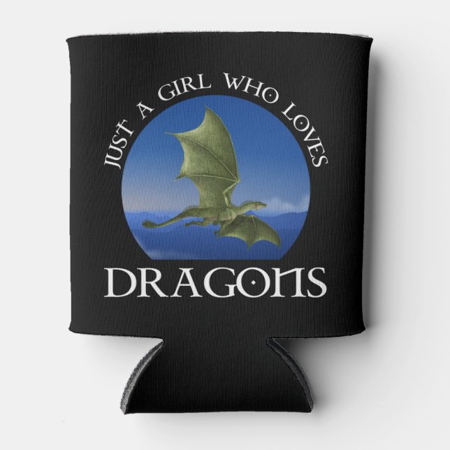 Nur ein Mädchen, das Lieben Drachen macht Dosenkühler (Vorderseite)