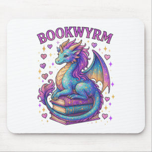 Nur ein Mädchen, das Lieben Drachen und Bücher tan Mousepad