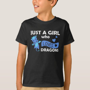 Nur ein Mädchen, das Lieben Dragons Fantasy Dragon T-Shirt