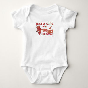 Nur ein Mädchen, das Lieben Dragons Fantasy Red Dr Baby Strampler