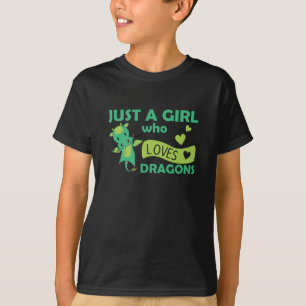 Nur ein Mädchen, das Lieben Dragons Niedliche Tier T-Shirt
