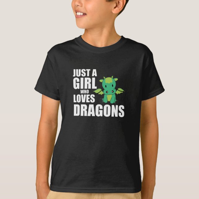Nur ein Mädchen, das Lieben Dragons Niedlicher Tie T-Shirt (Vorderseite)