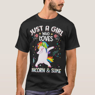 Nur ein Mädchen, das Lieben Einhörner Slime Einhor T-Shirt