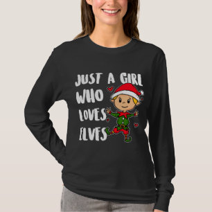 Nur ein Mädchen, das Lieben Elfen Niedlichen Weihn T-Shirt