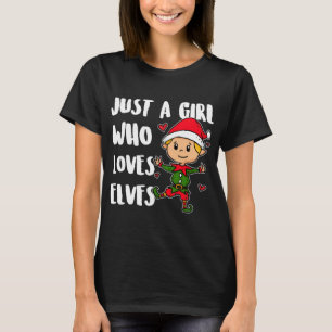 Nur ein Mädchen, das Lieben Elfen Niedlichen Weihn T-Shirt