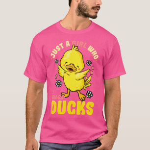 Nur ein Mädchen, das Lieben Enten Niedliche Ente L T-Shirt
