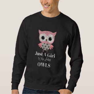 Nur ein Mädchen, das Lieben Eulen Pun Pink Owl Ani Sweatshirt