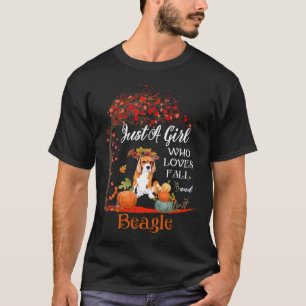 Nur ein Mädchen, das Lieben fallen Amp Beagle Dog T-Shirt