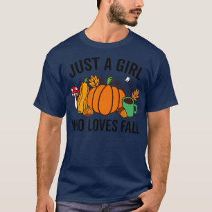 Nur ein Mädchen, das Lieben fallen Erntedank Pumpk T-Shirt