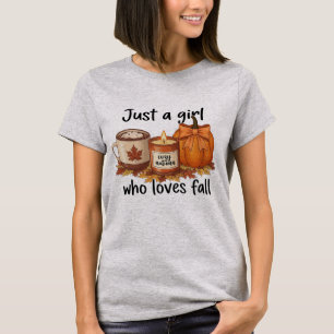Nur ein Mädchen, das Lieben fallen fallen Pumpkin T-Shirt