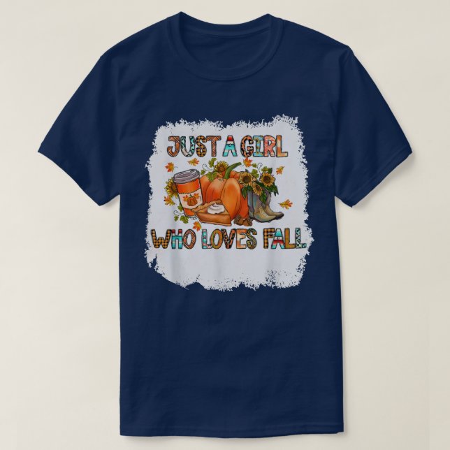 Nur ein Mädchen, das Lieben fallen Pumpkin Frauen  T-Shirt (Design vorne)