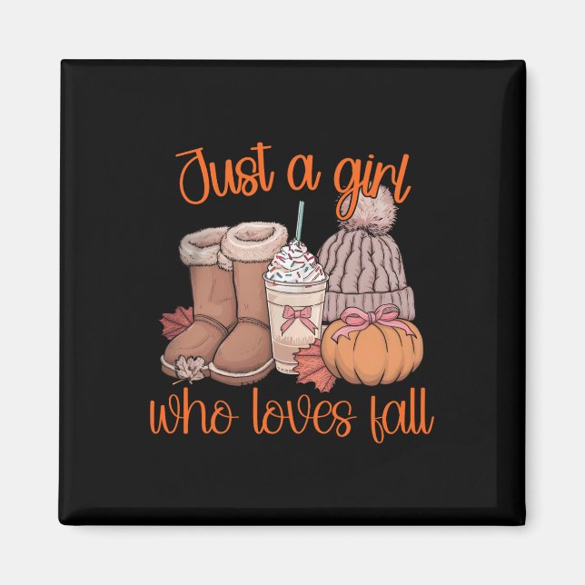 Nur ein Mädchen, das Lieben fallen Pumpkin Gewürz- Magnet (Vorne)