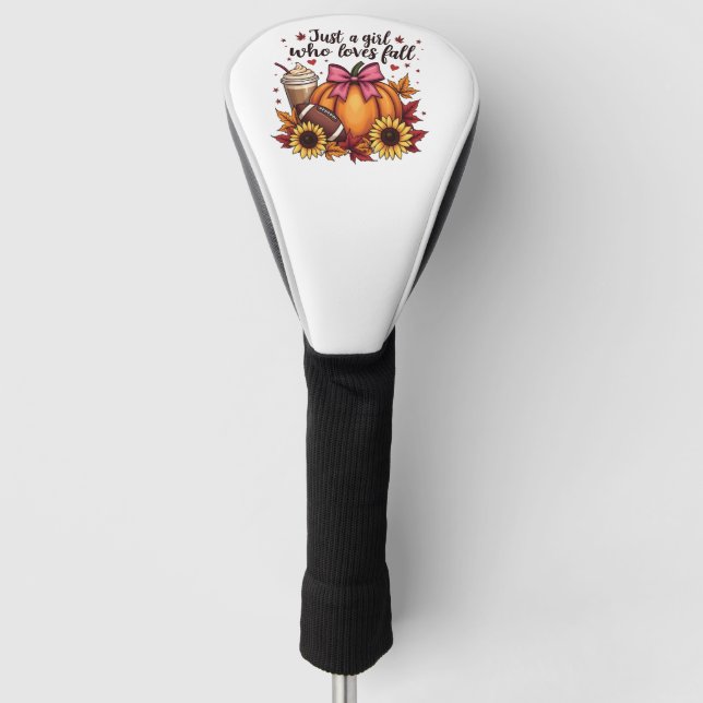 Nur ein Mädchen, das Lieben fallen Pumpkin GewürzL Golf Headcover (Vorderseite)