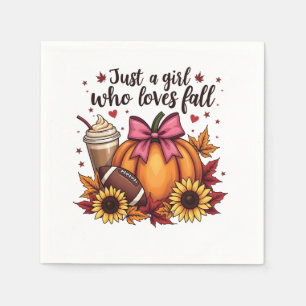 Nur ein Mädchen, das Lieben fallen Pumpkin GewürzL Serviette