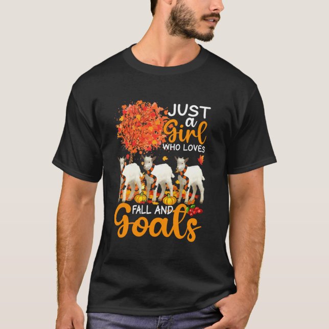 Nur ein Mädchen, das Lieben fallen und Ziegen Ernt T-Shirt (Vorderseite)