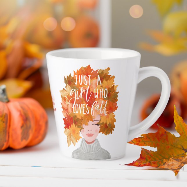 Nur ein Mädchen, das Lieben fallen Wasserfarbe fal Milchtasse (Just A Girl Who Loves Fall Watercolor Fall Beauty Latte Mug)