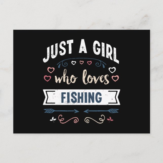 Nur ein Mädchen, das Lieben Fischen Funny Gifts Postkarte (Vorderseite)