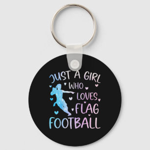 Nur ein Mädchen, das Lieben Flag Football Funny Sp Schlüsselanhänger