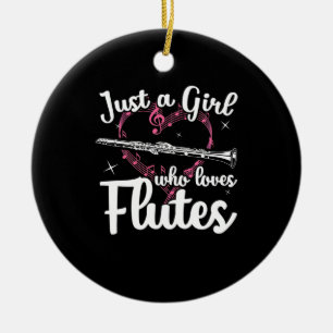 Nur ein Mädchen, das Lieben flötet Keramik Ornament