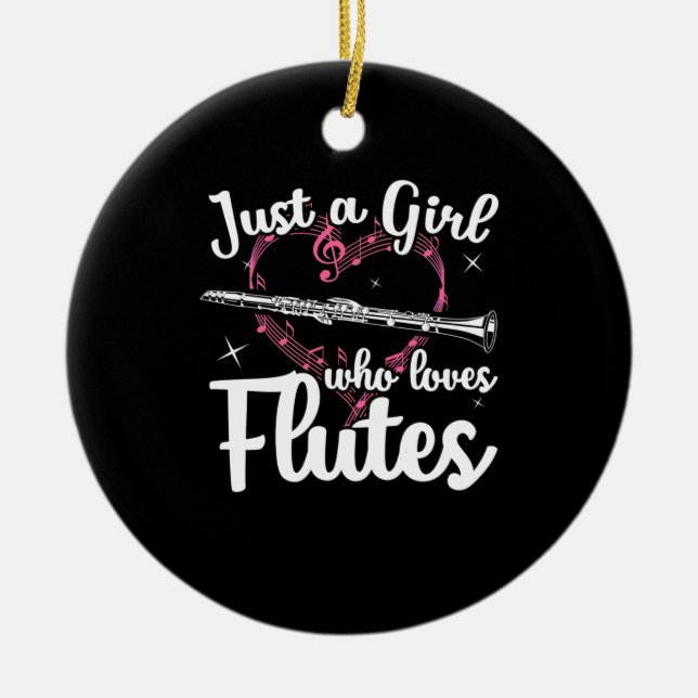 Nur ein Mädchen, das Lieben flötet Keramik Ornament (Vorne)