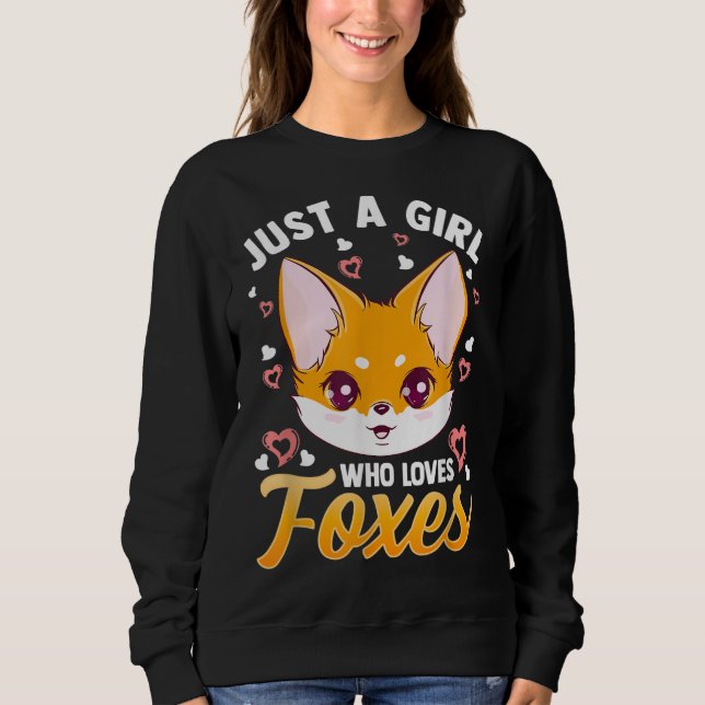 Nur ein Mädchen, das Lieben Foxes Kinder Mädchen N Sweatshirt (Vorderseite)