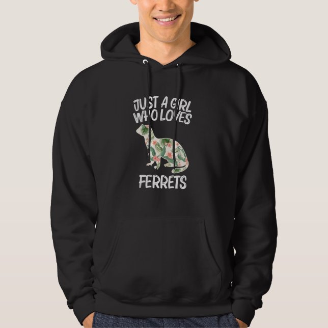 Nur ein Mädchen, das Lieben Frettchen für Frauen s Hoodie (Vorderseite)