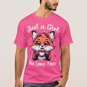 Nur ein Mädchen, das Lieben Füchse Kawaii Anime Fo T-Shirt