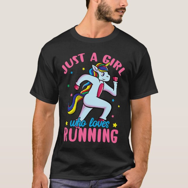 Nur ein Mädchen, das Lieben führt, die Einhornbahn T-Shirt (Vorderseite)